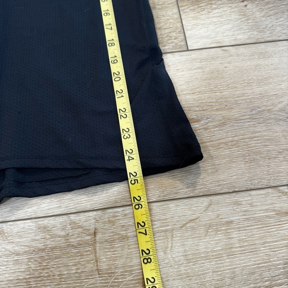Under Armour black short sleeved athletic workout top, pink logo, stretchy, S. - Picture 6 of 7